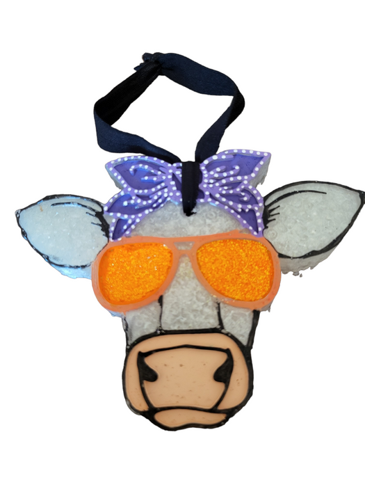 Cool Cow With Shades Car Freshie