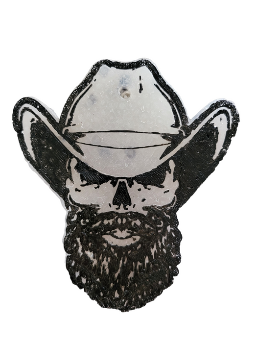 Bearded Skull Cowboy Car Freshie